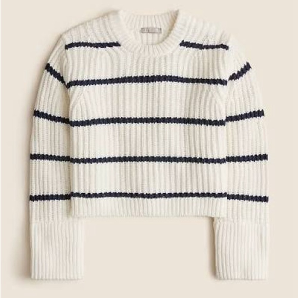 J. Crew Navy and Cream Striped Sweater